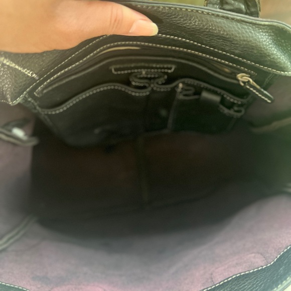 Ann Taylor Genuine Leather Tote Purse Carryall  👜 Laptop Gym Travel Bag - Picture 5 of 11